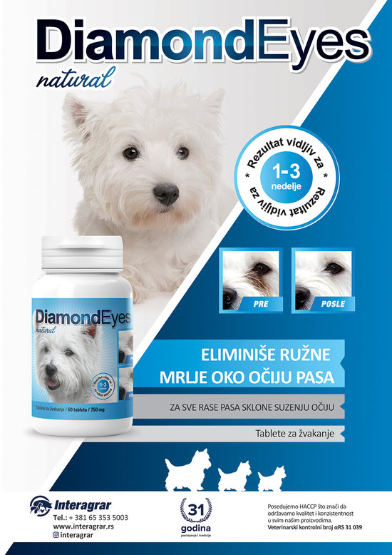Diamond Eyes - Eliminacija mrlja oko očiju pasa - Interagrar